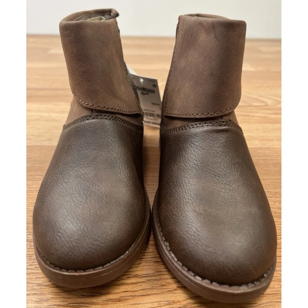 OshKosh B'gosh Youth Girls Size 1 Flip Ankle Boots in Chocolate NEW